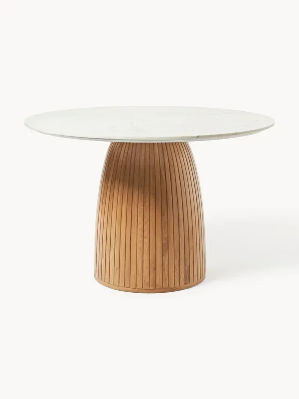 Tavolo rotondo con piano in marmo Nelly, Ø 115 cm