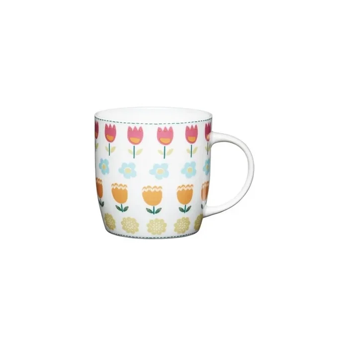 Tazza 425 ml, bianca/arancione/rosa