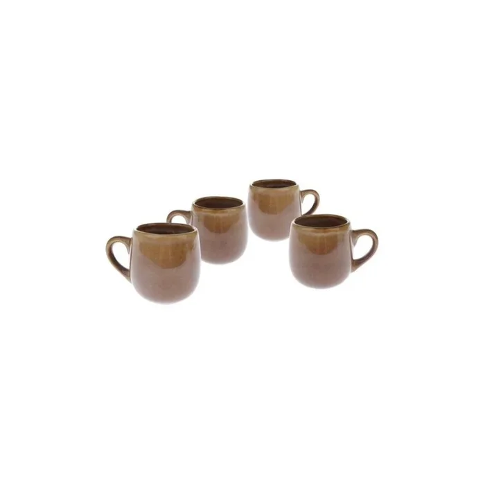 Tazze in set 4 pz, 100 ml, in ceramica, per espresso, marroni