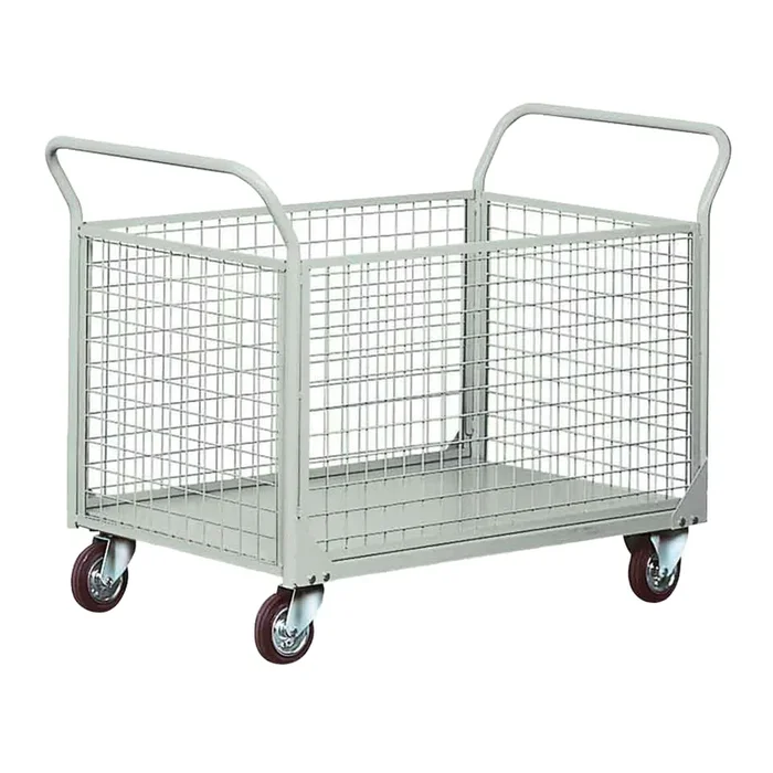 TECNOTELAI – Carrello da lavoro 4 sponde rete c/ sponde laterali asportabili portata 300kg – C077G