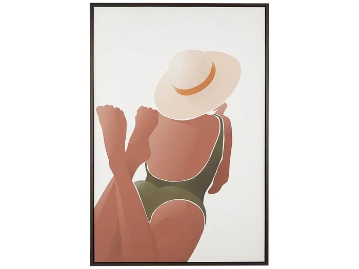 Tela con cornice marrone e bianca 63 x 93 cm FELTRINA