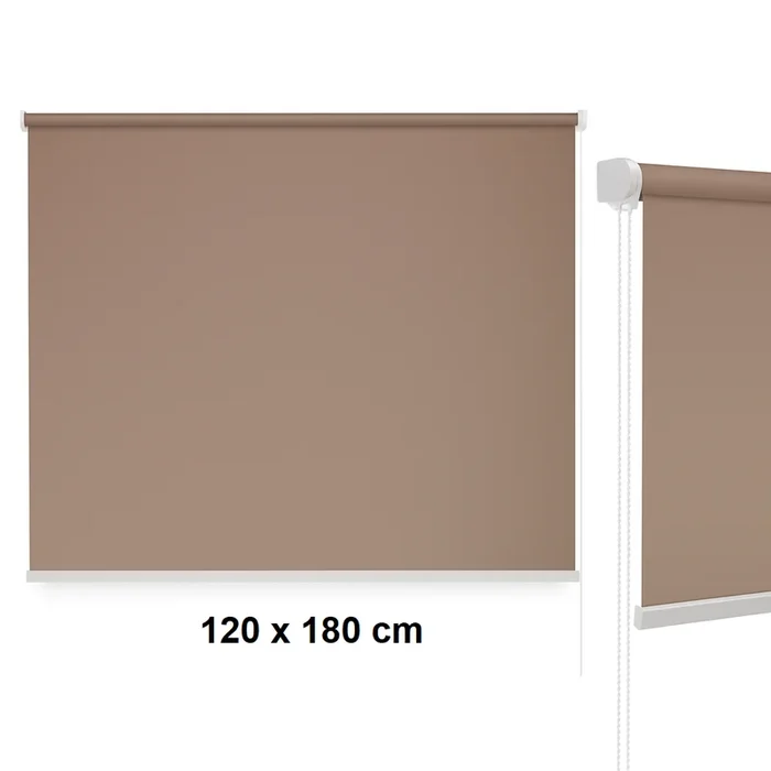 Tenda a Rullo Oscurante da Interno 120×180 cm Moderna Facile da montare Marrone