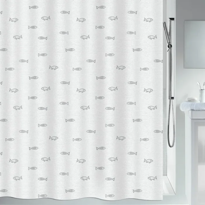 Tenda per doccia Kos Bianca/argentata, 180×200 cm