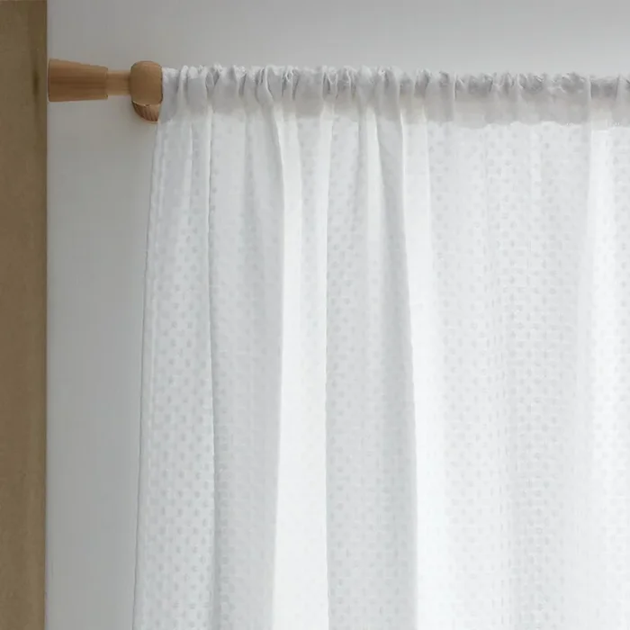 Tenda sottile Muscat Waffle Adatta per bastone, bianca, 140×183 cm