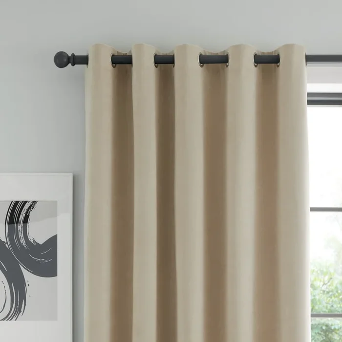 Tende in set Wilson 2 pz, oscuranti/termoisolanti, adatte per bastone, beige, 168×183 cm