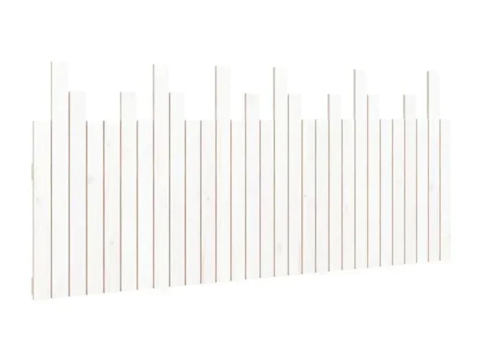 Testiera | Testata del letto da Parete Bianca 185x3x80 cm in Legno Massello di Pino