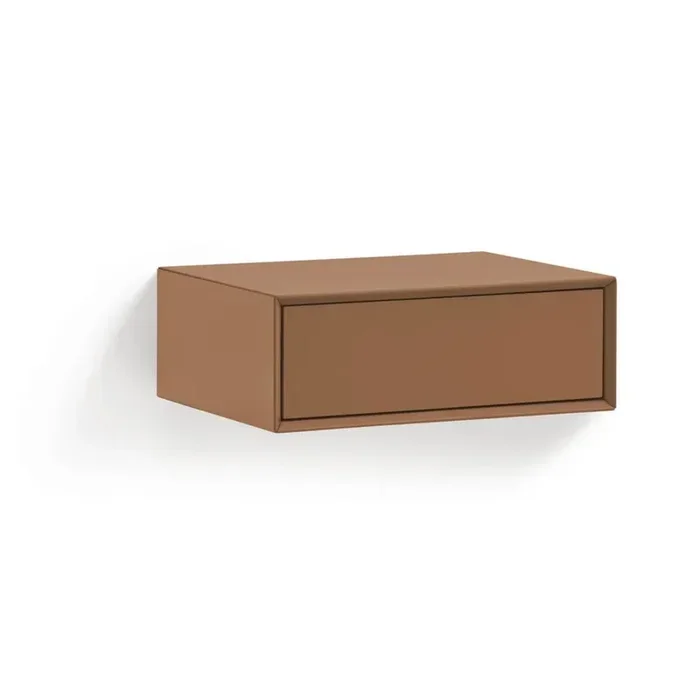TeulatComodino PlattDa parete, con soft close, color mattone, 55×40 cm, altezza totale 19 cm