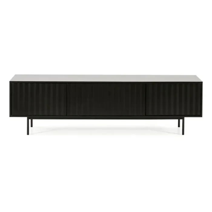 TeulatMobile TV SierraIn MDF, trattamento della superficie laccatura, con trama opaca, nero, larghezza totale 180 cm, altezza totale 52 cm, profondità totale 40 cm