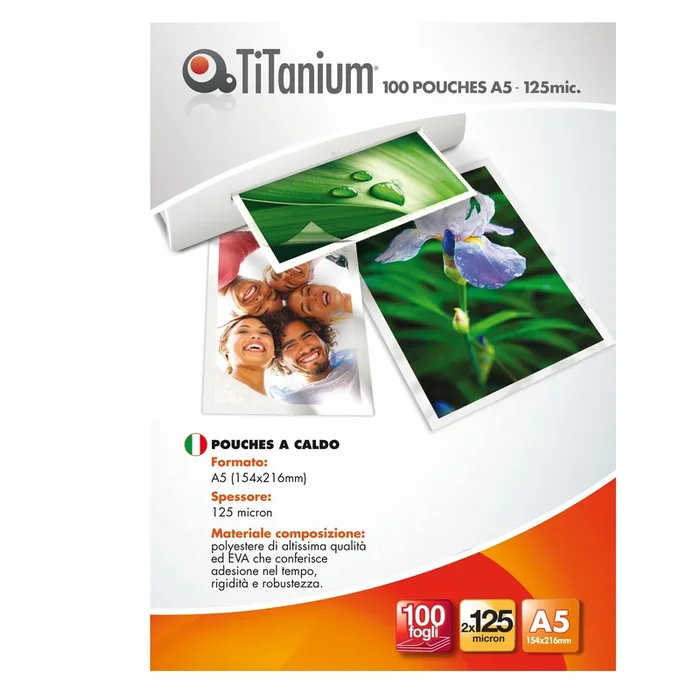 TITANIUM – 100 pouches 154x216mm (a5 125my – PP525-03T