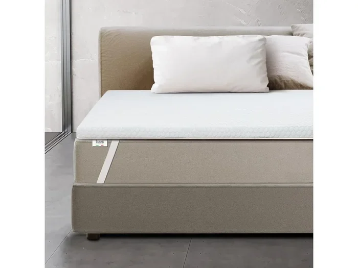 Topper Memory Foam Singolo Ventilato | Correttore Materasso 6 cm | Imbottitura Coprimaterasso con Rivestimento Sfoderabile | Antibatterico e Antimicotico | 80 x 210