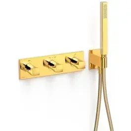 Tres B-System rubinetto per vasca e doccia da incasso con termostato oro 30725301OR