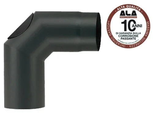 Tubo gomito 90° per stufe con sportellino d’ispezione Ala aeternum TOP