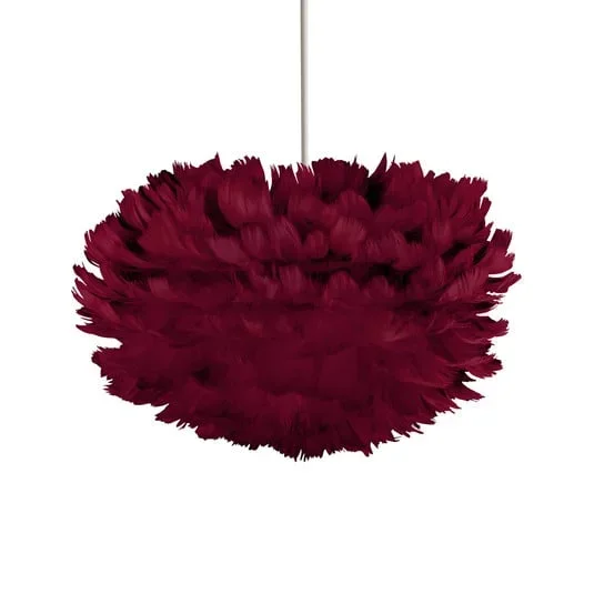 UMAGE Eos mini lampada a sospensione, piume, rosso