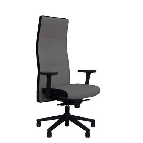 UNISIT – Poltrona direzionale girevole next schienale alto regolabile – rivest. Ecopelle grigio con braccioli – NEXT/KG