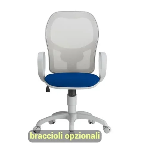 UNISIT – Sedia operativa girevole hubble grafix huhugr – schienale in rete – rivestimento ignifugo blu – HUHUGR/IB