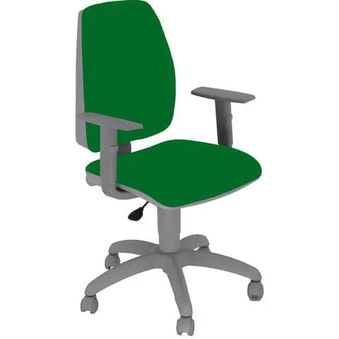 UNISIT – Sedia operativa girevole jupiter jubrg eco smart – base grigia – rivest. Eco verde – con braccioli – JPQG/BRNG/EV