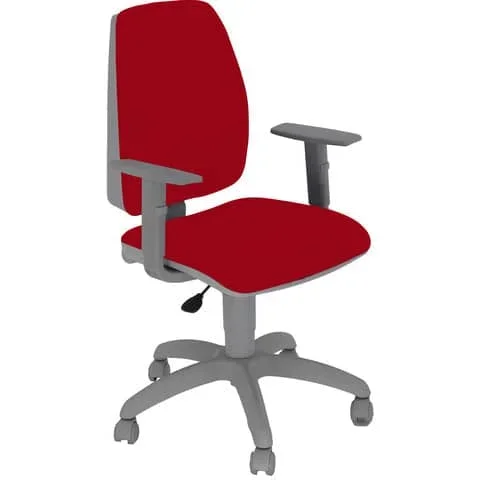UNISIT – Sedia operativa girevole jupiter jubrg ecosmart base grigia – riv. Rosso ignifugo – con braccioli – JPQG/BRNG/IR