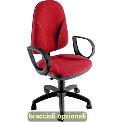 UNISIT – Sedia operativa girevole team tmtmi eco smart – schiuma sagomata – rivestimento eco rosso – TMTMI/ER