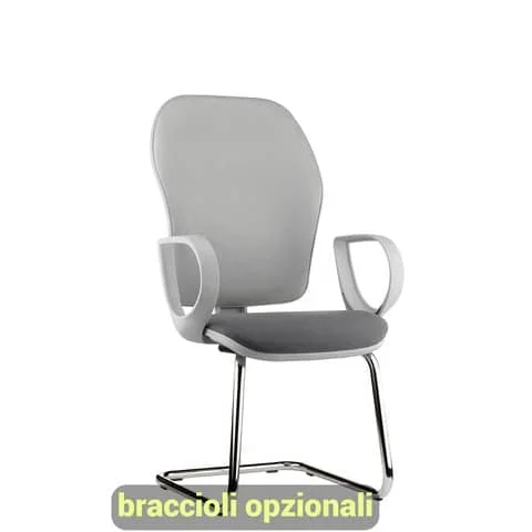 UNISIT – Sedia operativa interlocutore su slitta hubble grafix huhusgr schienale rete nero – sedile eco grigio scuro – HUHUSGR/ET