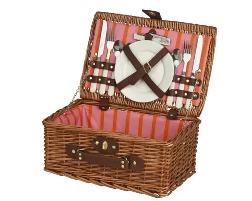 Valigetta Set Picnic Kaemingk 38x25x18 cm, Cesto Accessoriato Rosa e Multicolore | Kaemingk