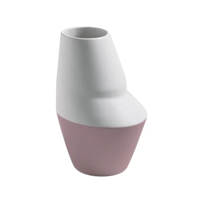 Vaso Bianco/rosa, 16,5×16,5 cm, altezza totale 25 cm