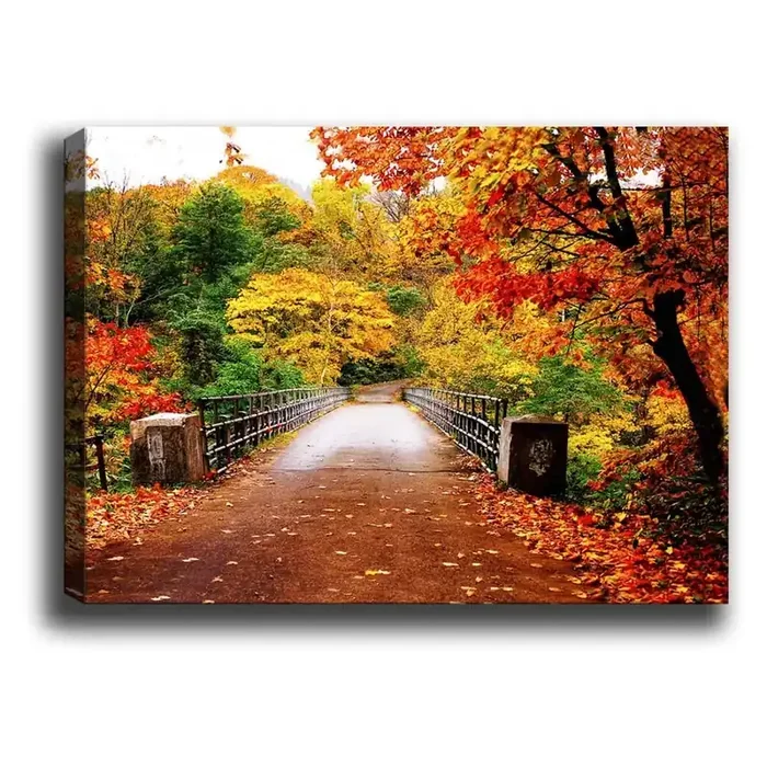 Vavien ArtworkDipinto Autumn Bridge70x50 cm