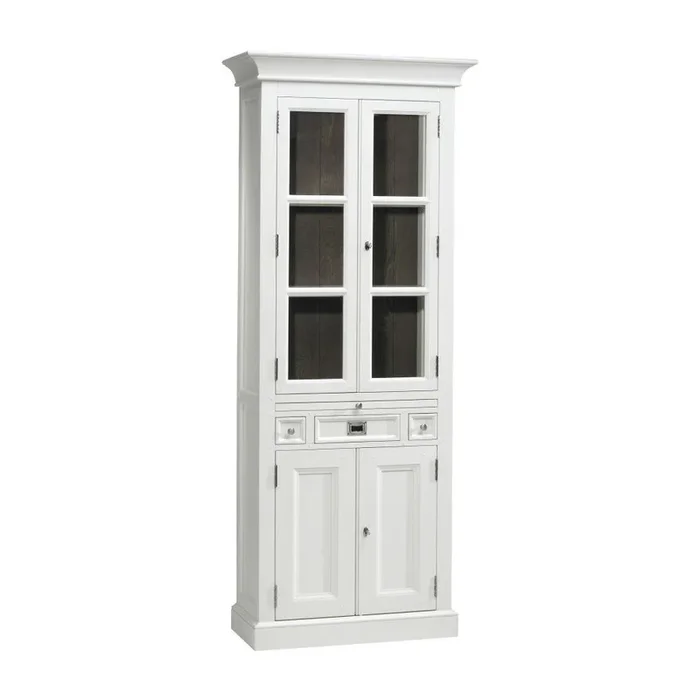 Vetrina Bianca, larghezza totale 42 cm, altezza totale 214 cm