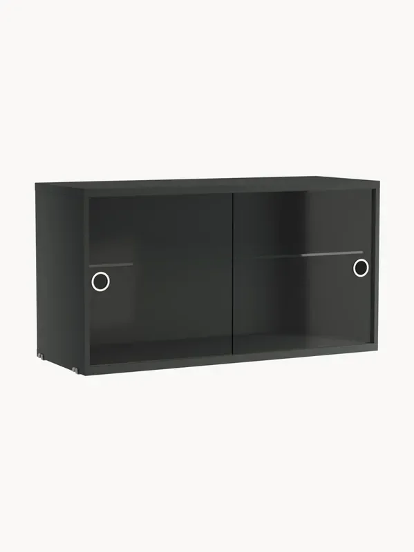 Vetrina con ante battenti in vetro String System, larg. 78 x prof. 30 cm
