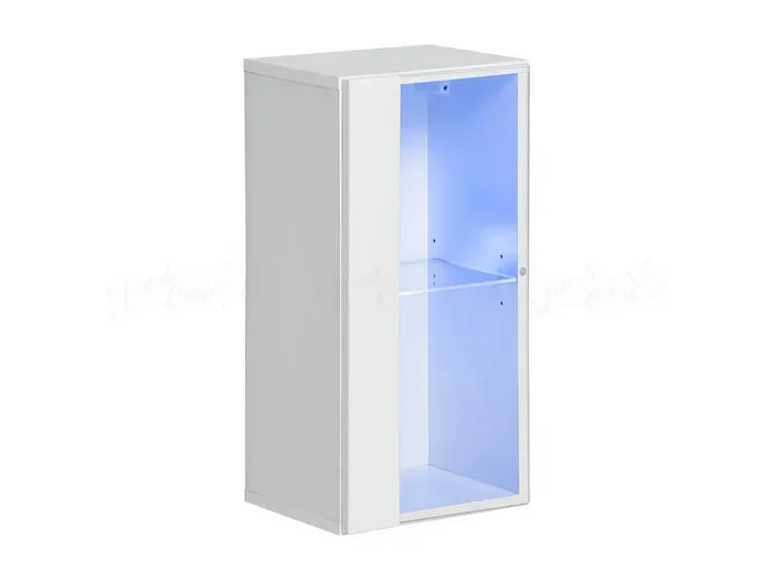 Vetrina sospesa per salotto design moderno e luci LED VP19 30×60 bianco