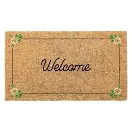 Welcome zerbino con fiori decorativi 40×60 cm