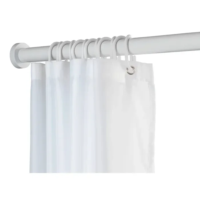 WenkoAsta per tenda da doccia LuzTelescopico, in metallo, bianco, 110 – 185 cm