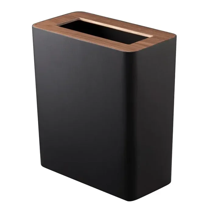 YAMAZAKICestino per la spazzatura RinIn acciaio, nero, 10 l