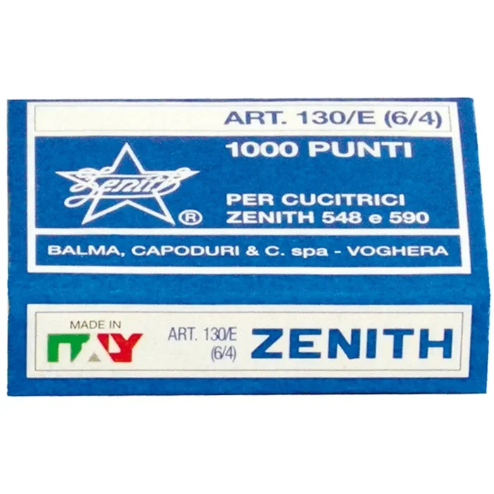 ZENITH – Scatola 1000 punti 130/e s100 (6/4 in acciaio naturale – 0311301431 – Confezione da 100 PZ