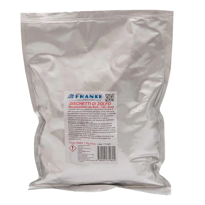 Zolfo a dischi 1 kg per botti vino