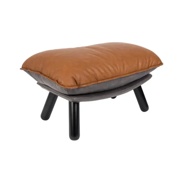 ZuiverPoggiapiedi LazyCon rivestimento in finta pelle, marrone, peso 10,5 kg