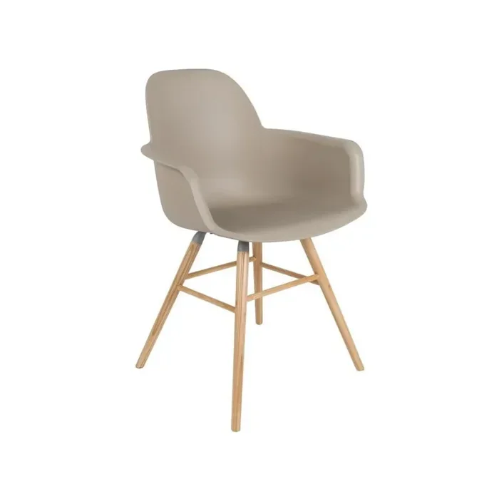 ZuiverSedie da pranzo in set Albert2 pz, con braccioli, beige