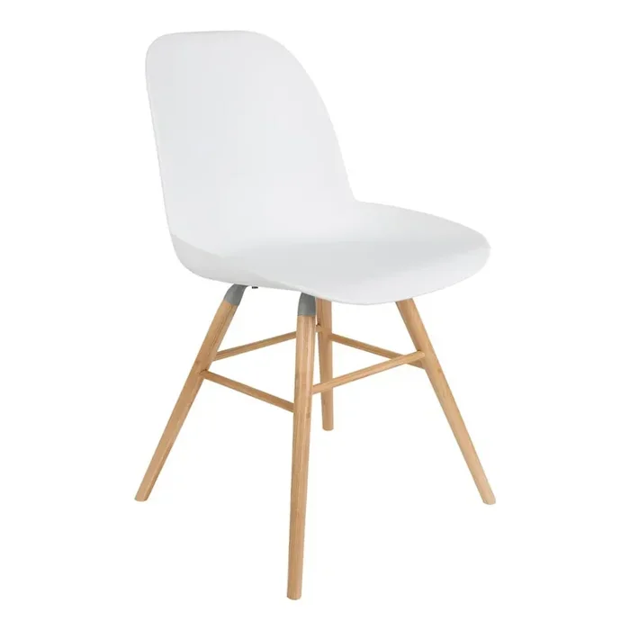ZuiverSedie da pranzo in set Albert2 pz, in plastica, bianche